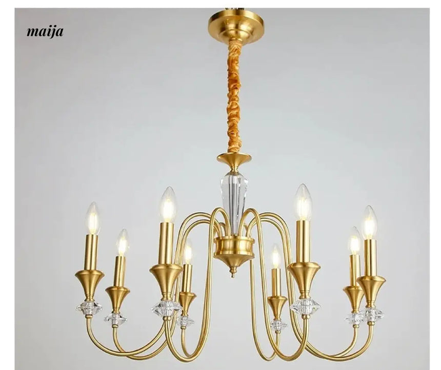 NANCY All-Copper French Retro Crystal Living Room Lamp from NANCY