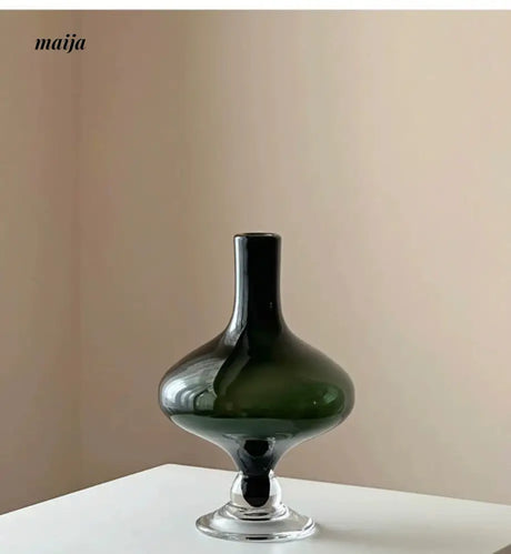 GUIFOU Narrow Mouth Green Glass Vase from GUIFOU