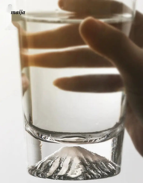 JOTO Fuji Mountain Glass Cup Handmade Snow Mountain Whiskey Cup from JOTO