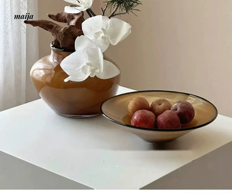 GUIFOU Antique Style Glazed Vase and Tray Set from GUIFOU