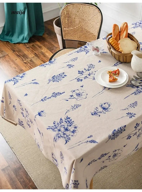 MAN YUE HOME Retro Cotton Tablecloth for Dining or Coffee Table from MAN YUE HOME
