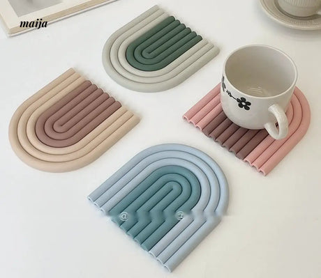 MELONGIRL INS Wind Nordic Rainbow Silicon Pad from MELONGIRL