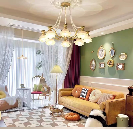 NANCY French Cream Style Glass Chandelier from NANCY
