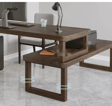 SUNX Nordic Solid Wood Corner Desk from SUNX