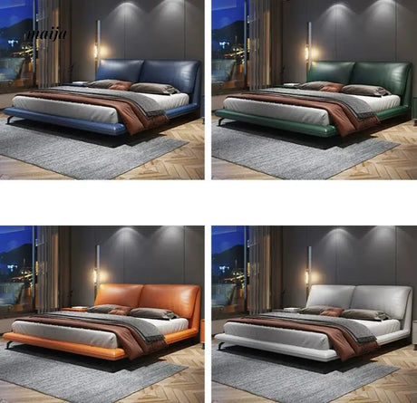 Dexter Leather Minimalist Bed from Kaiyashi