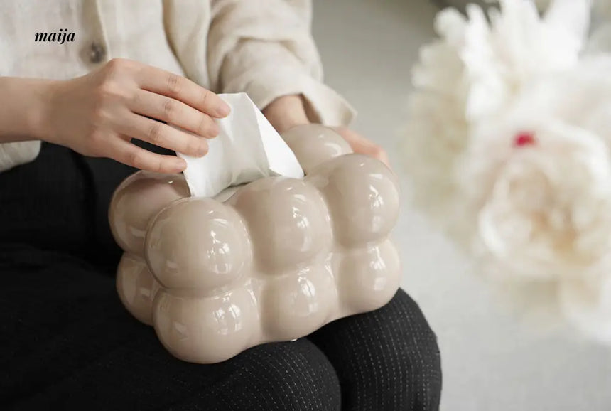 Marshmallow Ceramic Tissue Box from maija