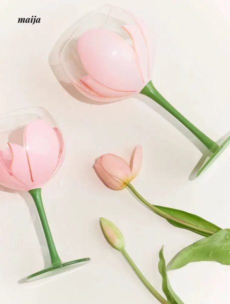 SOREMO Tulip Hand Painted Wine Glass from maija