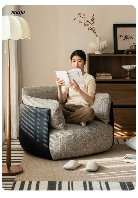 SMALL HIBISCUS Cotton Linen Recliner Nordic Style from SMALL HIBISCUS