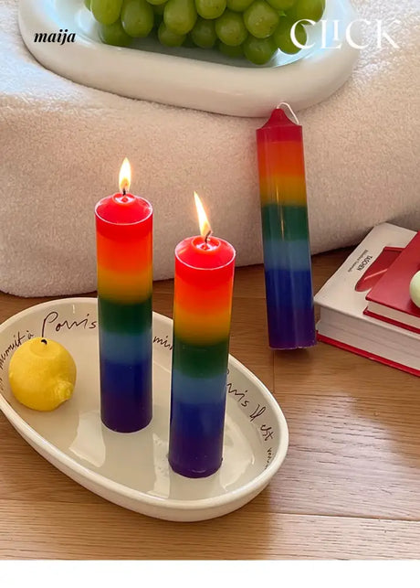 CLICK Gradient Rainbow Candle Holiday Decor from CLICK