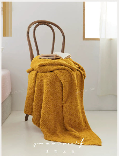 MISTYWOOD Knitted Yellow Plush Sofa Duvet from MISTYWOOD