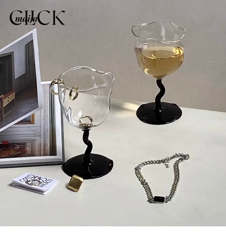 CLICK Irregular Retro Cocktail Glass Twisted Handle from CLICK