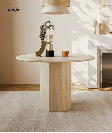 Keelan Travertine Dining Table from maija