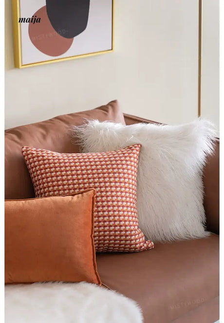 MISTYWOOD Orange Rectangular Sofa Pillow from MISTYWOOD