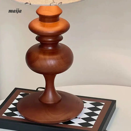 Romantic Solid Wood Retro Table Lamp from maija