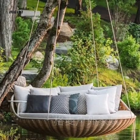 GERMAIN Theodore Outdoor Rattan Swing from GERMAIN