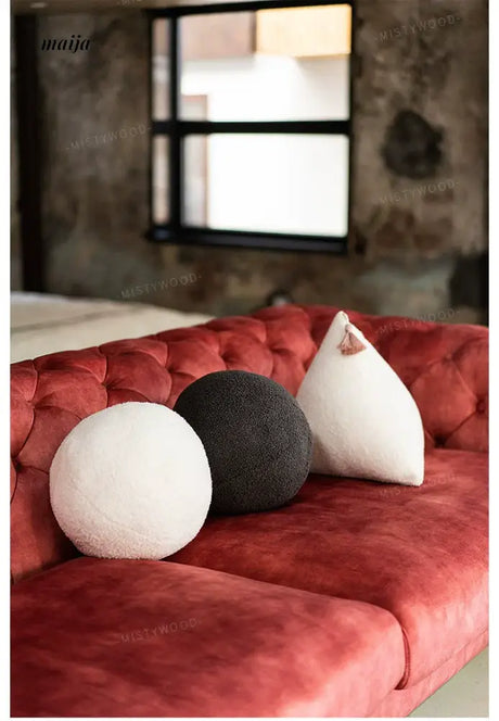 MISTYWOOD White Plush Triangle Sofa Pillow from MISTYWOOD