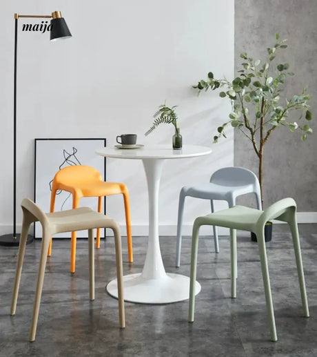 (Set of 2) Low Backrest Pastel Colour Dining Chair from Yishengtao