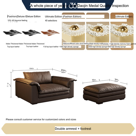 FASATI Jasper Luxurious Deep-Seat Leather Sofa from FASATI