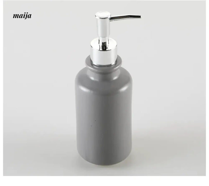 KULE HOME Glossy Grey Ceramic Lotion Bottle for Bathroom from KULE HOME
