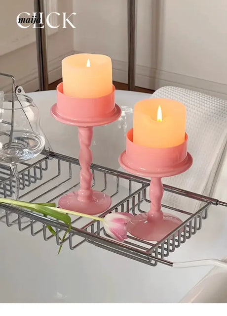 CLICK Fuchsia Spiral Candle Handmade for Valentine's Day from CLICK