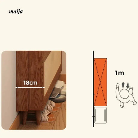 Ultra Thin Solid Wood Shoe Cabinet from AI