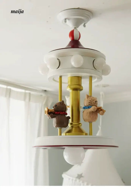 QXWD Cat Musician Ceiling Lamp Children's Room from QXWD