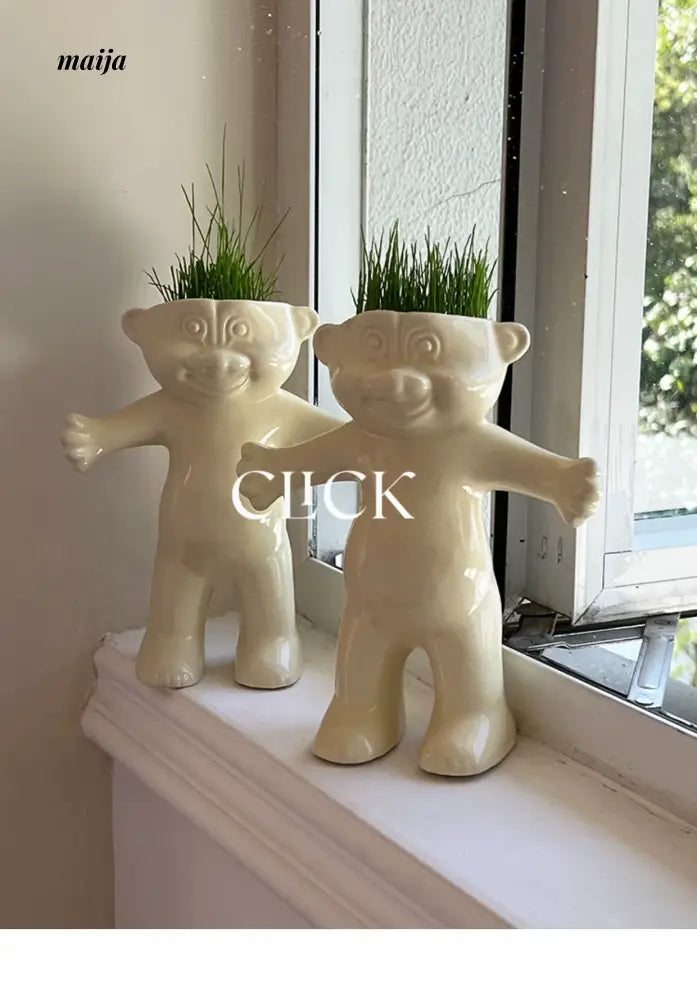 CLICK Doll Ceramic Flowerpot Decor for Growing Plants from HOBBYTREE