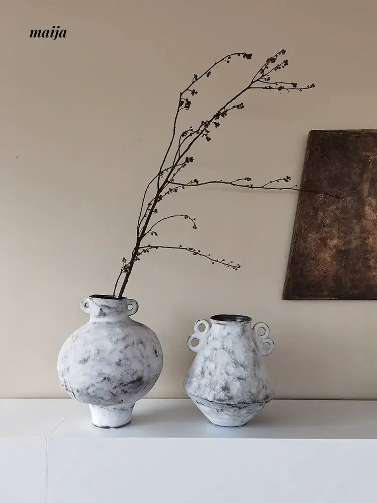 White Charcoal Handmade Vase