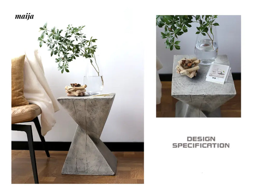 Irregular Hourglass Wood Stump Side Table from maija