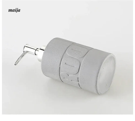 KULE HOME Grey Cement Ceramic Lotion Bottle for Bathroom from KULE HOME