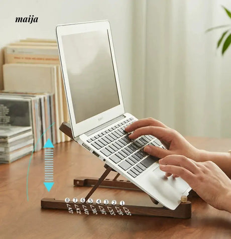 KIMACHI Wooden Foldable Adjustable Laptop Stand from KIMACHI