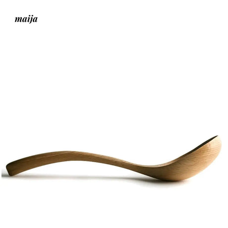 JOTO Wooden Spoon Long Handle Pure Color Tableware from JOTO