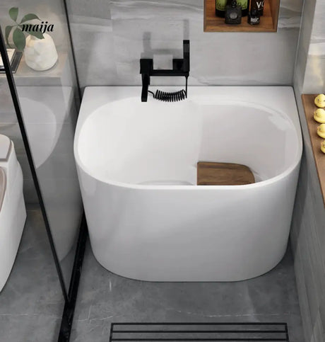 Mini Freestanding Rounded Outer Edge Acrylic Bathtub from maija