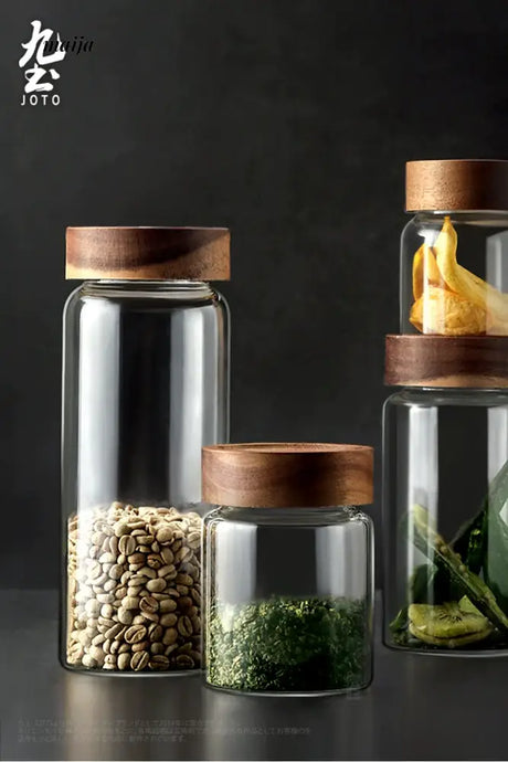 JOTO Eleven Color Glass Storage Tank Solid Wood Lid from MOSE