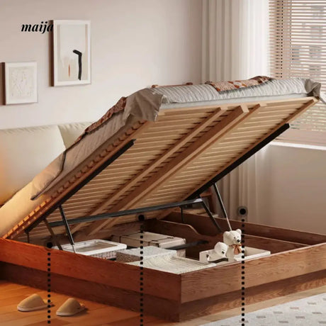 Lifting Solid Wood Bed with Storage from AI