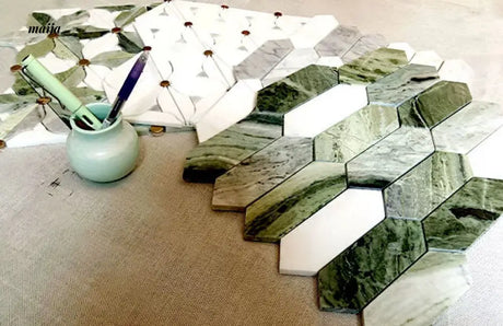 Emerald Mosaic Marble Tiles from LIZARD KING