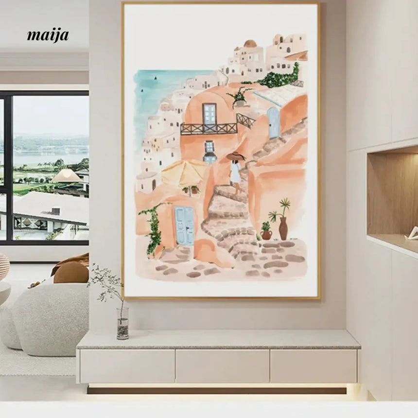 SOMEART Santorini Print from SOMEART