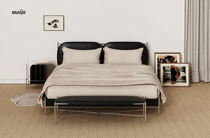 Freyja Retro Microfiber Leather Bedside Bench from maija