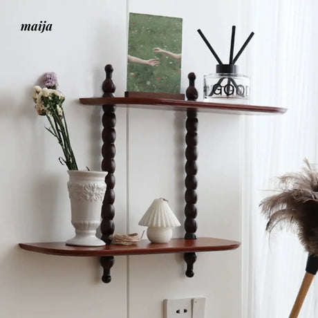 WULIHOME French Wooden Antique Wall-Mounted Shelf from WULIHOME