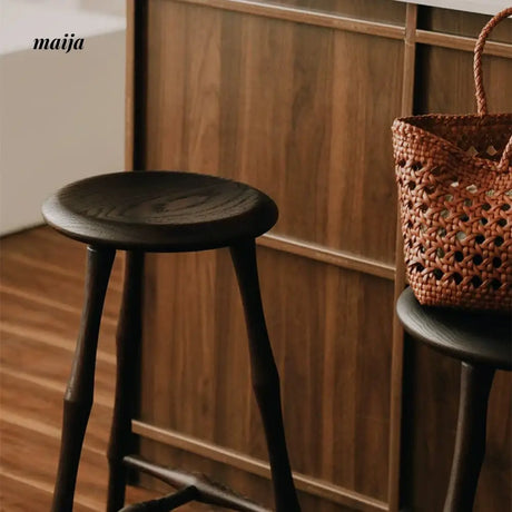 Aiza Solid Wood High Stool from maija