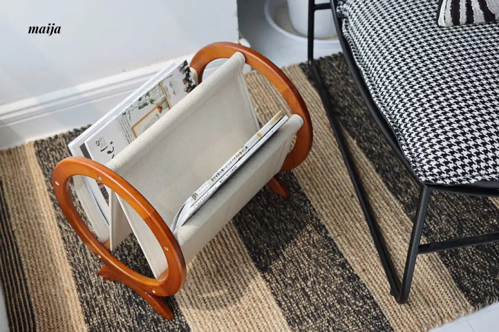 Retro Cherry Wood Magazine Rack from maija