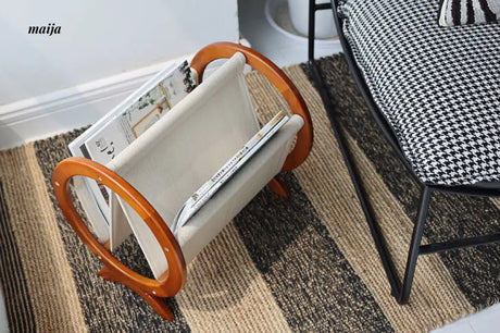 Retro Cherry Wood Magazine Rack from maija