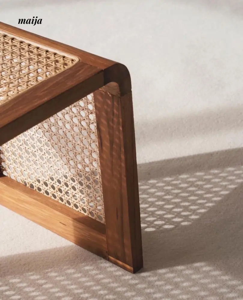 Rattan Wooden Square Stool from maija