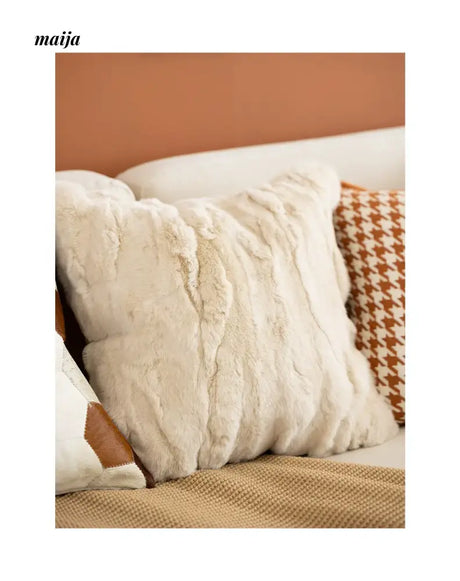 MISTYWOOD Modern Minimalist Leather Orange Pillow from MISTYWOOD