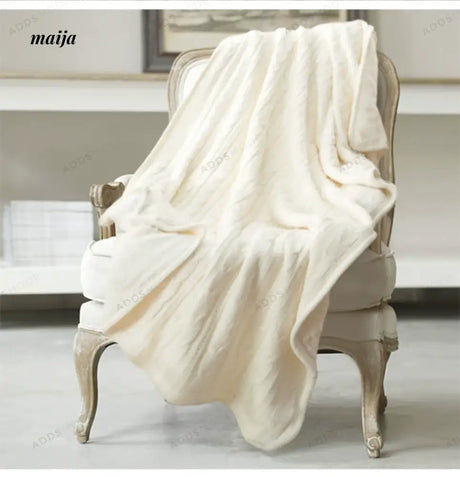 Cable Knit Double Layer Blanket from maija