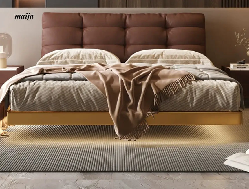 Gianluca Suspended Leather Bed from Kaiyashi