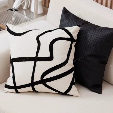 MISTYWOOD Modern Black and White Light Pillow from MISTYWOOD