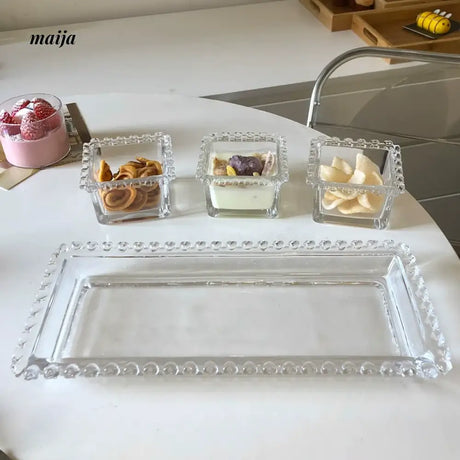 BANKE Love Heart Glass Dessert Plate Set from BANKE