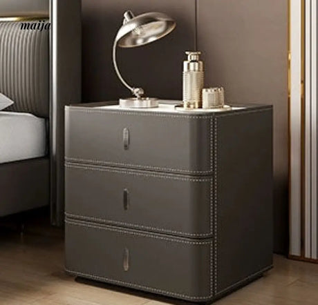 Matteo Leather Wrapped Bedside Table from maija