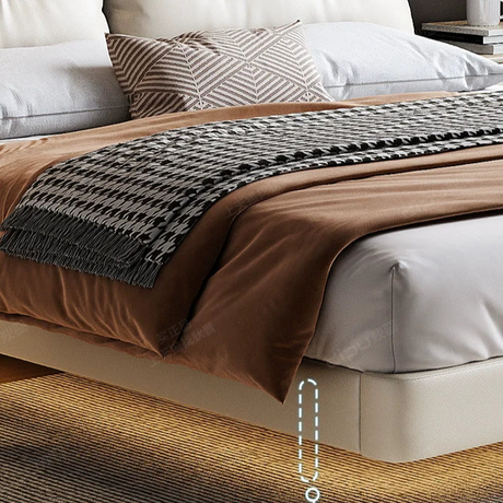 DIPU Maisie Cream Skin Leather Bed from DIPU